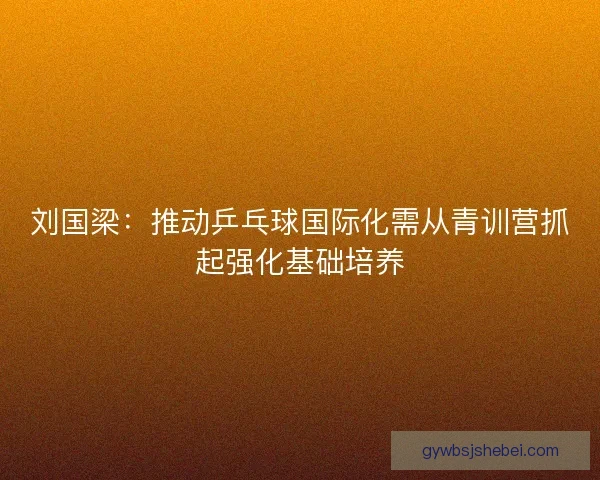 刘国梁:推动乒乓球国际化需从青训营抓起强化基础培养 刘国梁:推动乒乓球国际化需从青训营抓起强化基础培养