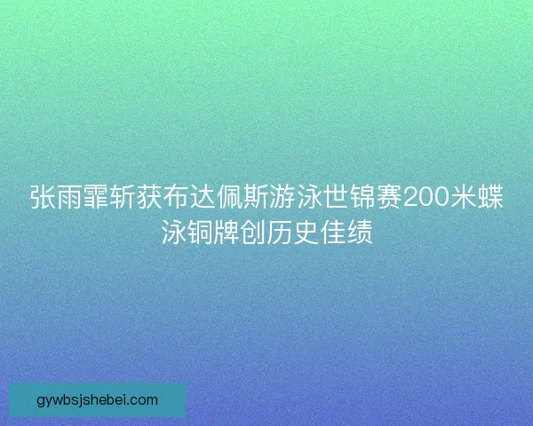 张雨霏斩获布达佩斯游泳世锦赛200米蝶泳铜牌创历史佳绩 张雨霏斩获布达佩斯游泳世锦赛200米蝶泳铜牌创历史佳绩