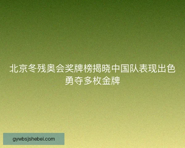 北京冬残奥会奖牌榜揭晓中国队表现出色勇夺多枚金牌 北京冬残奥会奖牌榜揭晓中国队表现出色勇夺多枚金牌