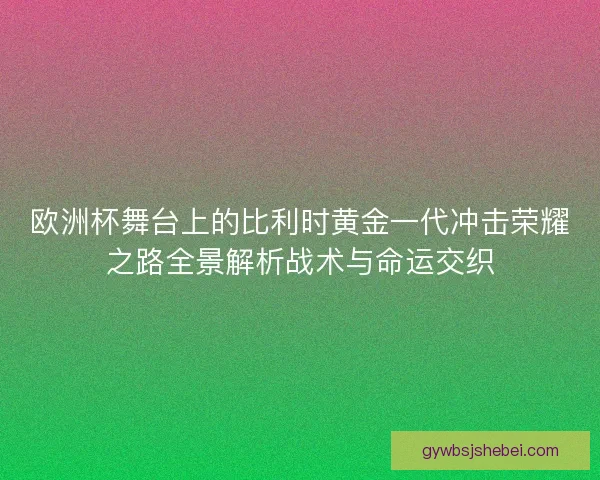 欧洲杯舞台上的比利时黄金一代冲击荣耀之路全景解析战术与命运交织 欧洲杯舞台上的比利时黄金一代冲击荣耀之路全景解析战术与命运交织