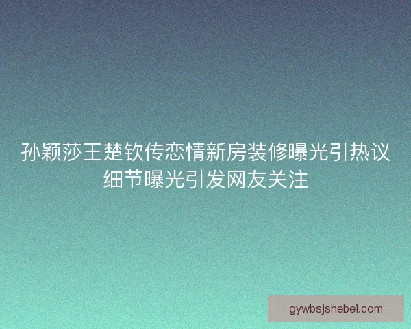 孙颖莎王楚钦传恋情新房装修曝光引热议细节曝光引发网友关注 孙颖莎王楚钦传恋情新房装修曝光引热议细节曝光引发网友关注
